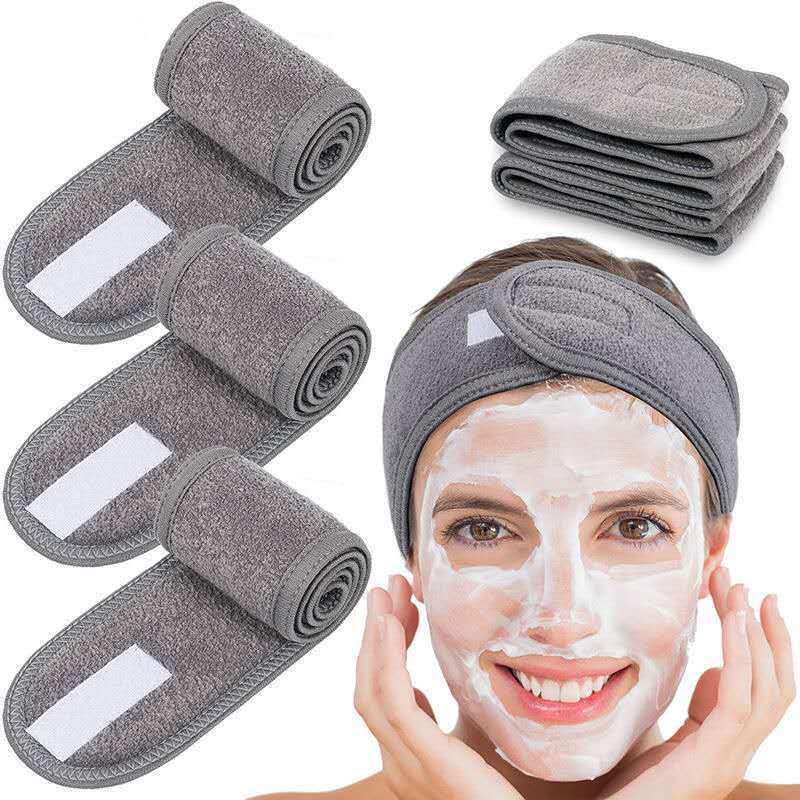 Hook & Loop Band Face Washing Female Yoga Headband Internet Celebrity Makeup Mask Headband Beauty Salon Hair Towel