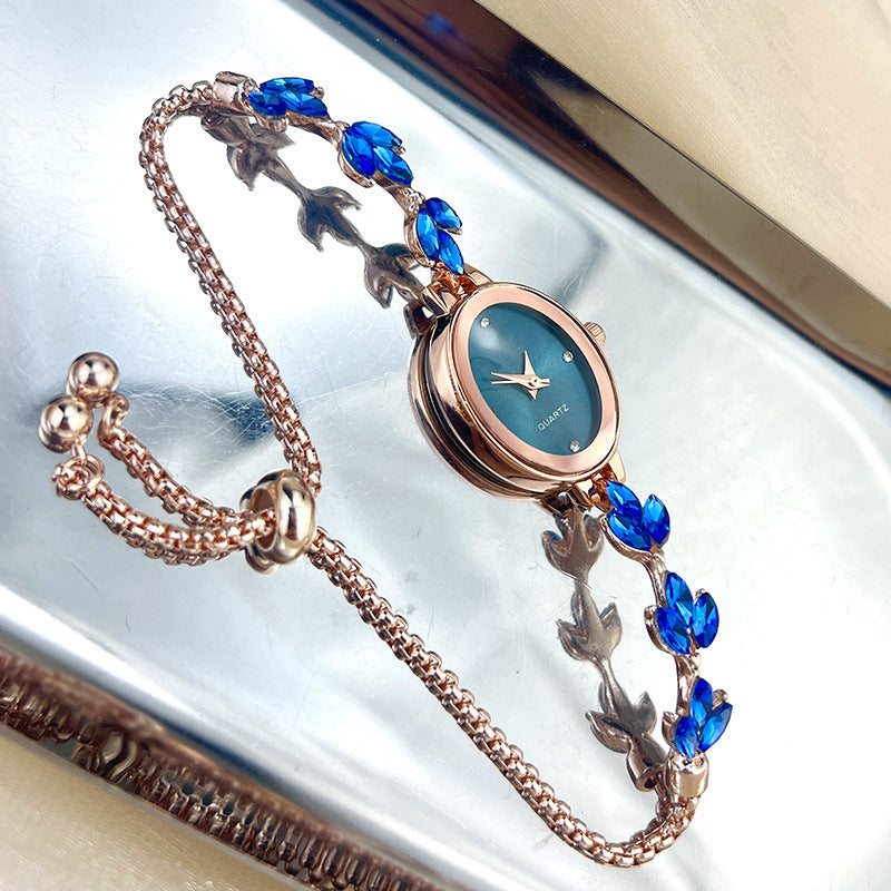 New Oval Bracelet Watch Mild Luxury Retro Exquisite Niche Women's Watch High-grade Quartz Watch