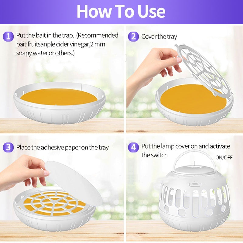 USB Charging Multifunctional Insect Killer Purple Light Trap Lamp