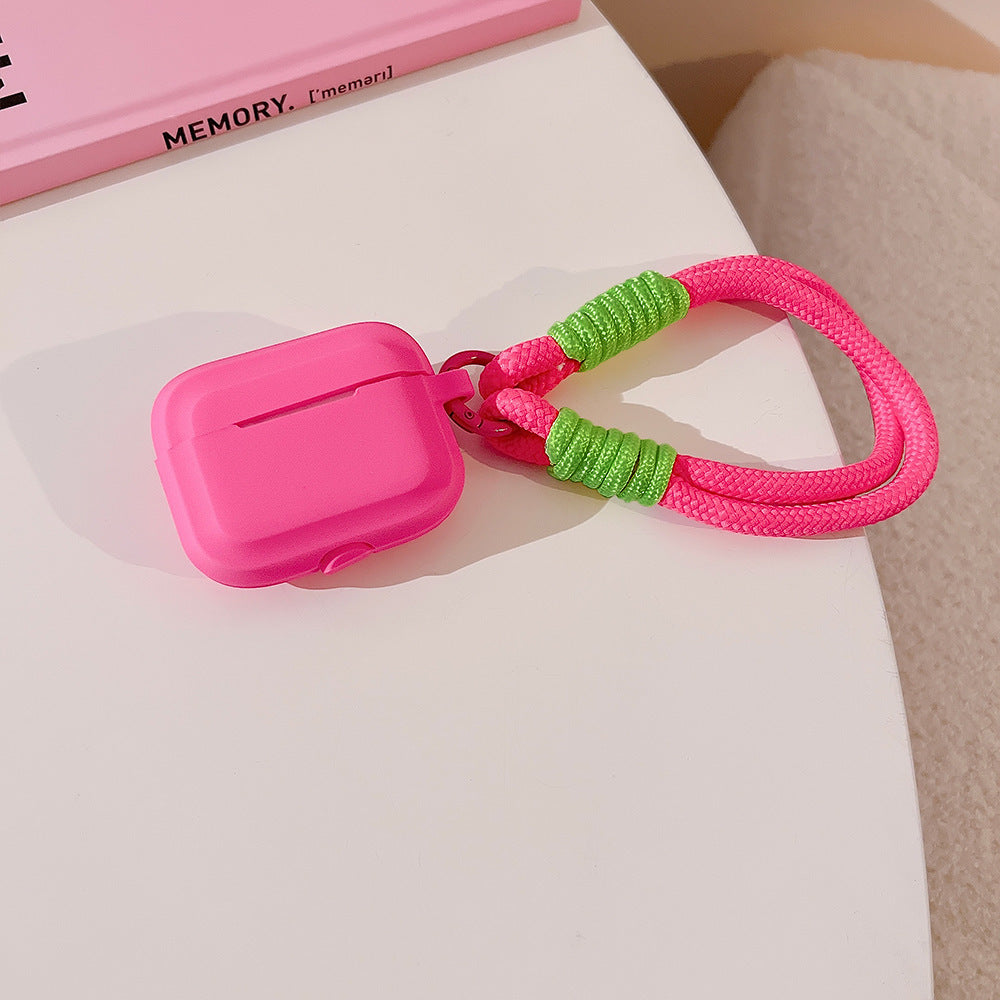 Contrast Color Lanyard Airpods Protection Silicone Earphone Case