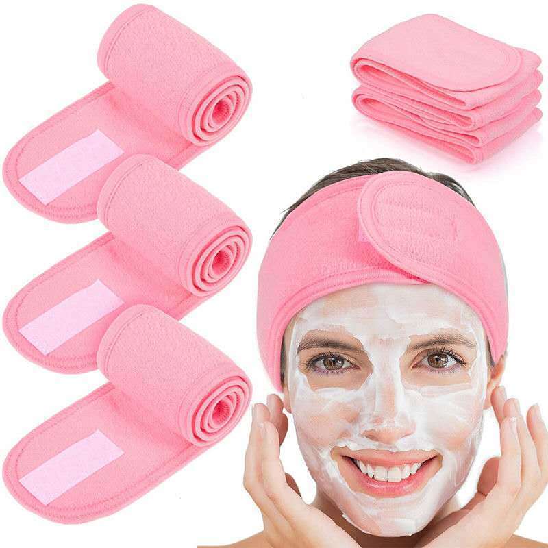 Hook & Loop Band Face Washing Female Yoga Headband Internet Celebrity Makeup Mask Headband Beauty Salon Hair Towel