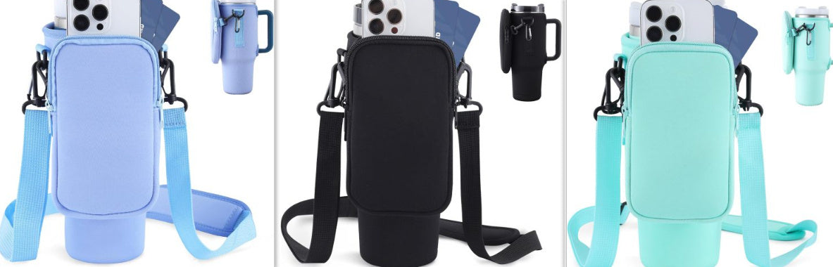 Neoprene Water Bottle Carrier with Adjustable Strap