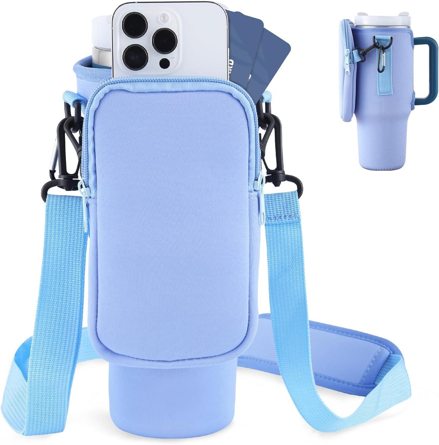 Neoprene Water Bottle Carrier with Adjustable Strap