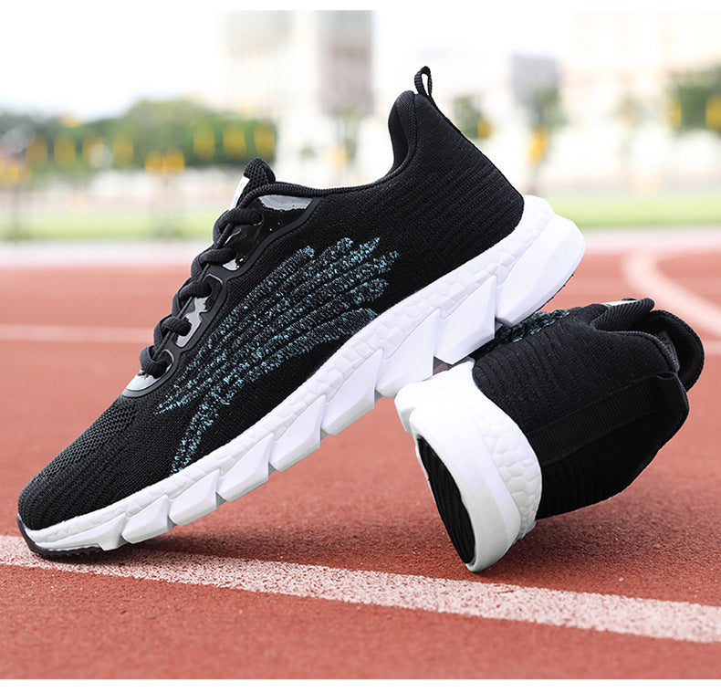 Men's And Women's Flying Woven Breathable Running Shoes