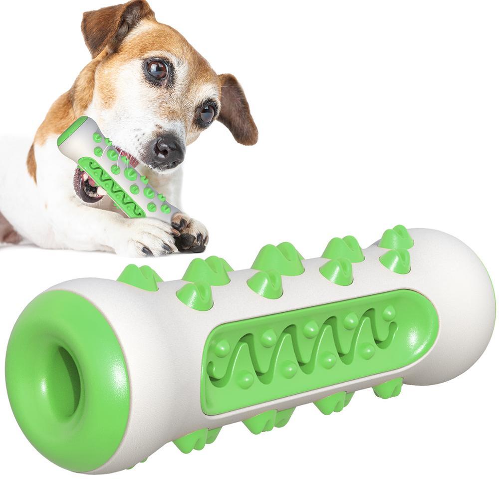 Dog Squeaky Toys For Aggressive Chewers, Tough Toothbrush Dog Chew Toy, Nearly Indestructible Rubber Toys For Pet Training, Teeth Cleaning, Playing And Chewing For Medium & Large Breeds