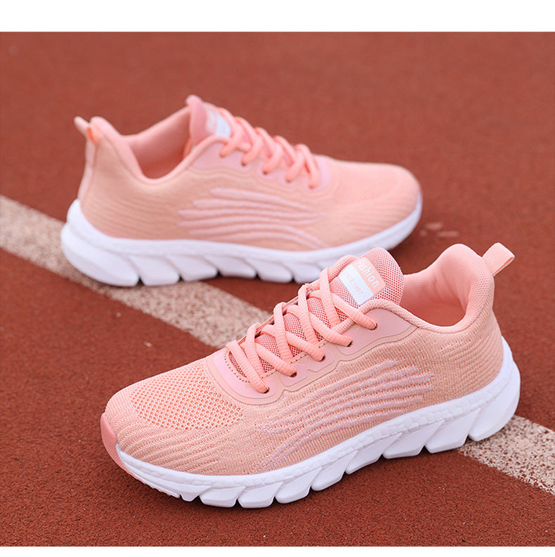 Men's And Women's Flying Woven Breathable Running Shoes