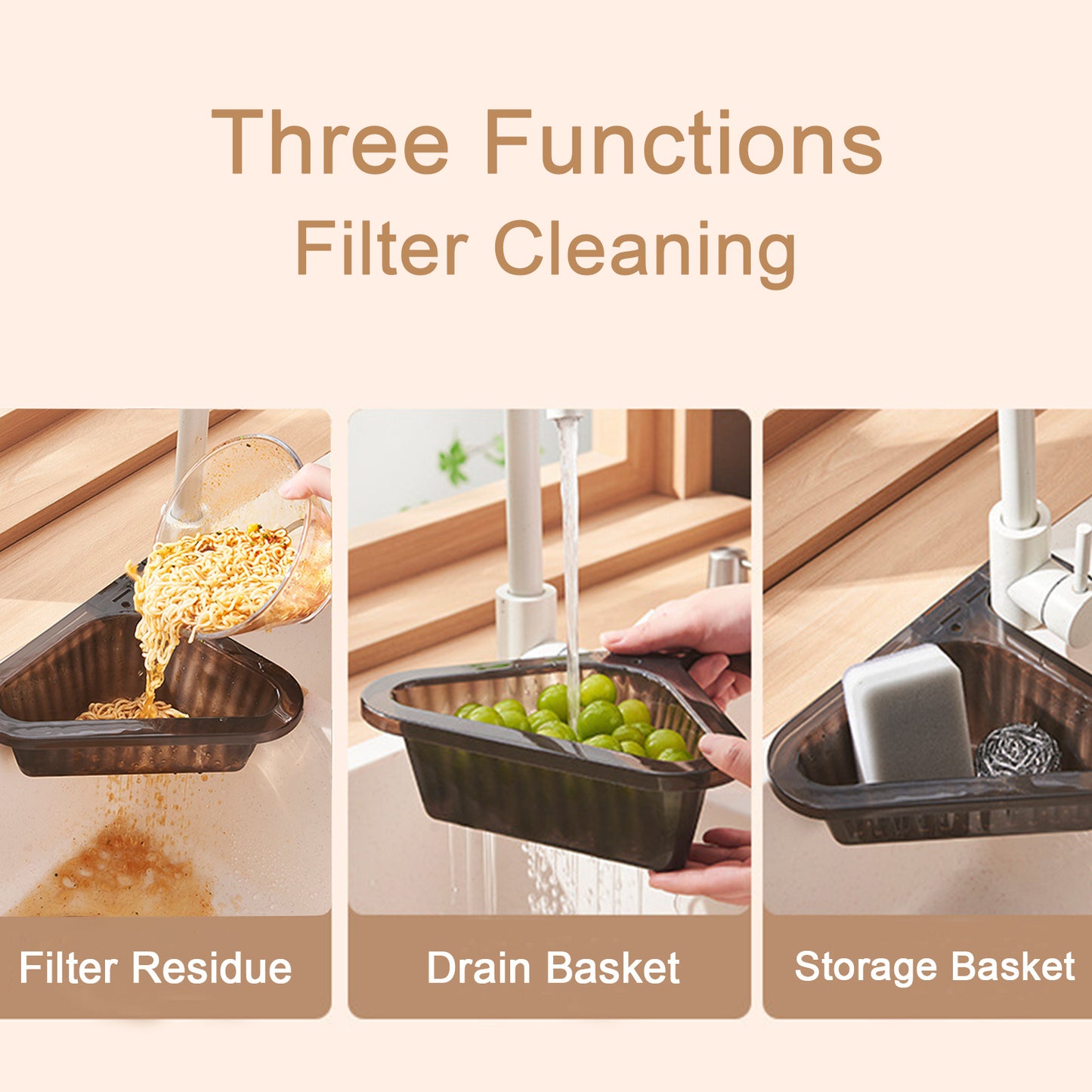 New Kitchen Leftover Sink Strainer Sink Swan Drain Basket General Fruit Vegetable Drain Basket Adjustable Drain Basket