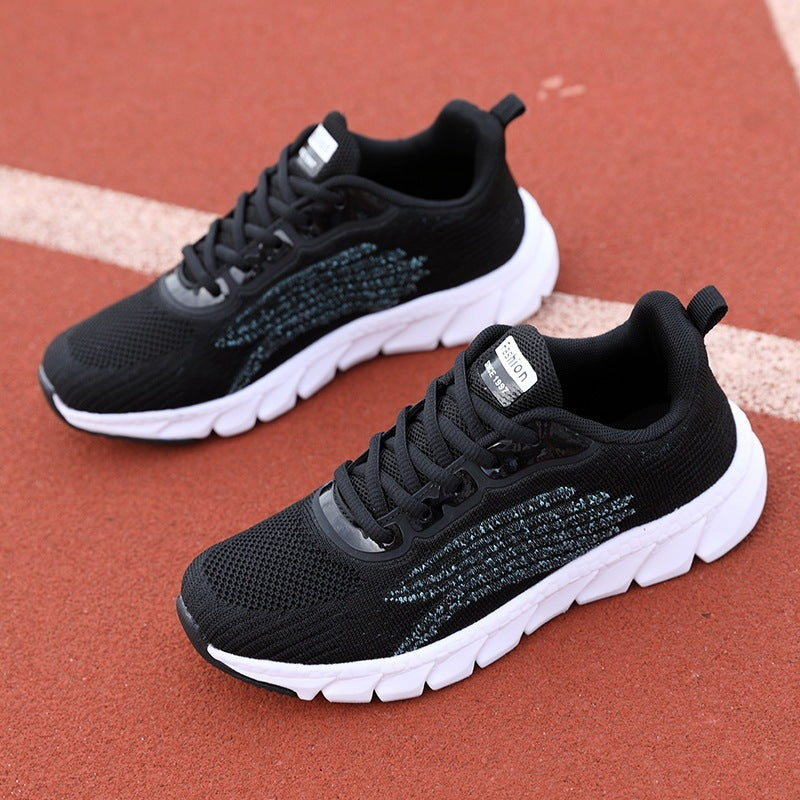 Men's And Women's Flying Woven Breathable Running Shoes