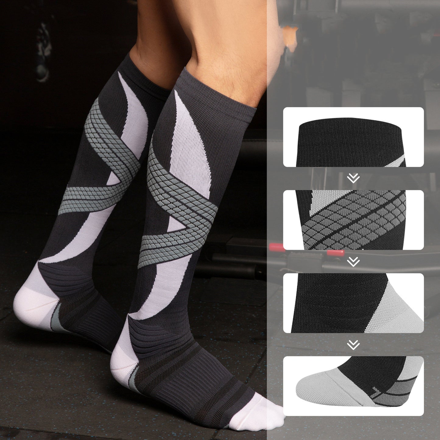 Compression Stockings Long Calf Professional Sports Compression Socks