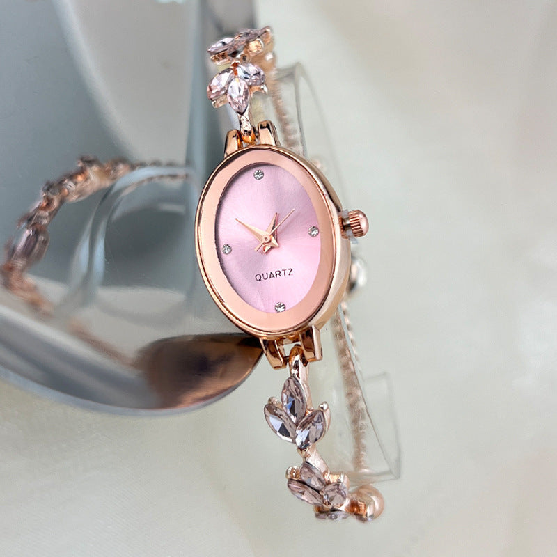 New Oval Bracelet Watch Mild Luxury Retro Exquisite Niche Women's Watch High-grade Quartz Watch