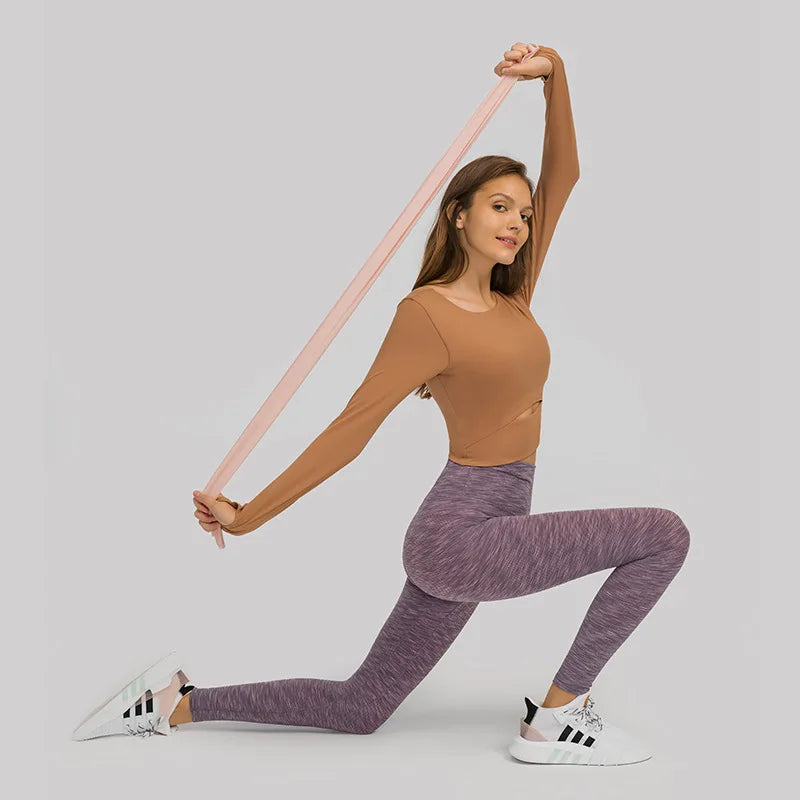 Yoga Fitness Crop Shirt with Thumb Holes