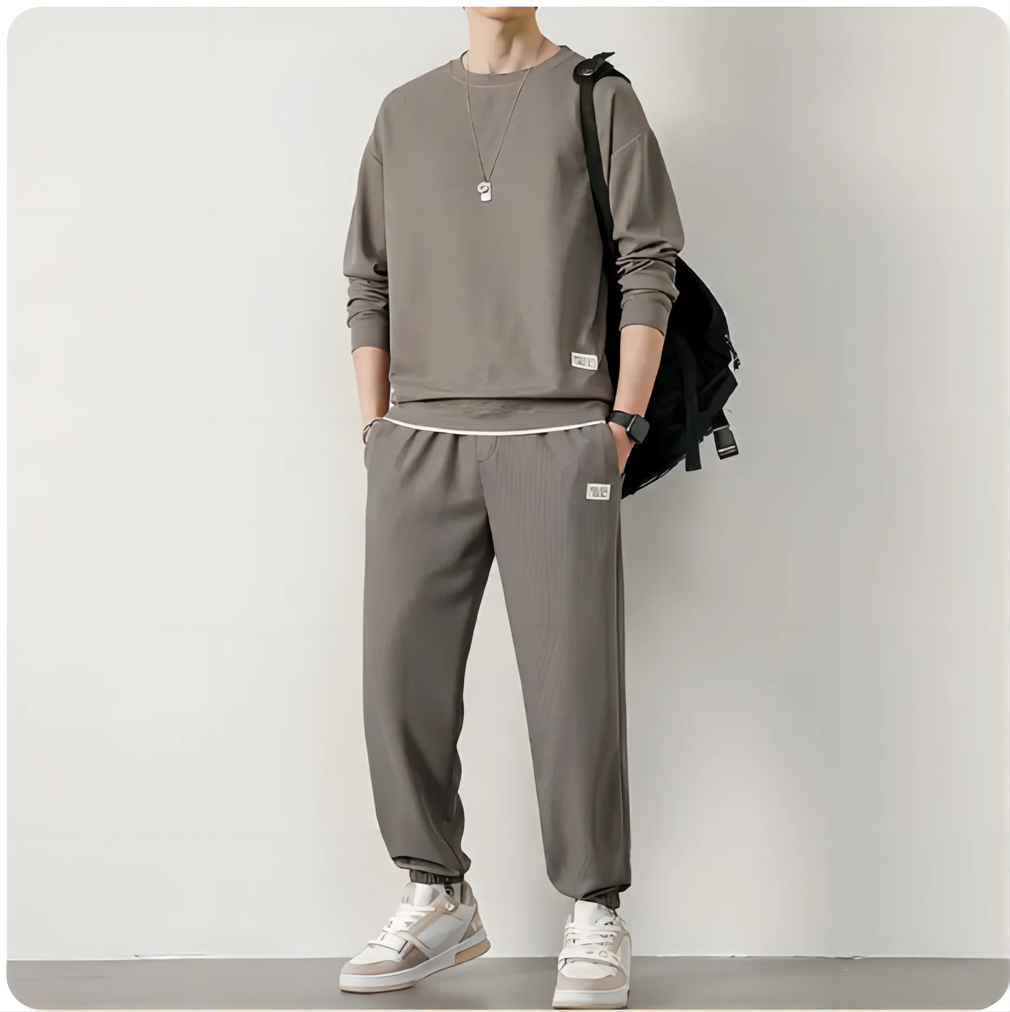 Men's Tracksuit 2-Piece Waffle Hoodie Sweat suit Set