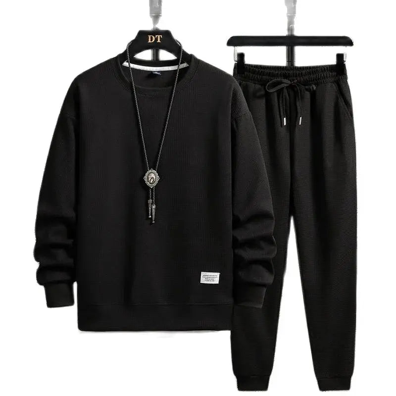 Men's Tracksuit 2-Piece Waffle Hoodie Sweat suit Set