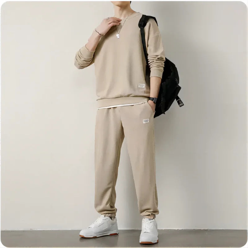 Men's Tracksuit 2-Piece Waffle Hoodie Sweat suit Set