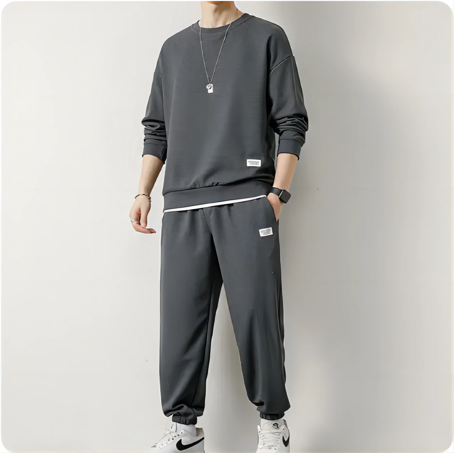 Men's Tracksuit 2-Piece Waffle Hoodie Sweat suit Set