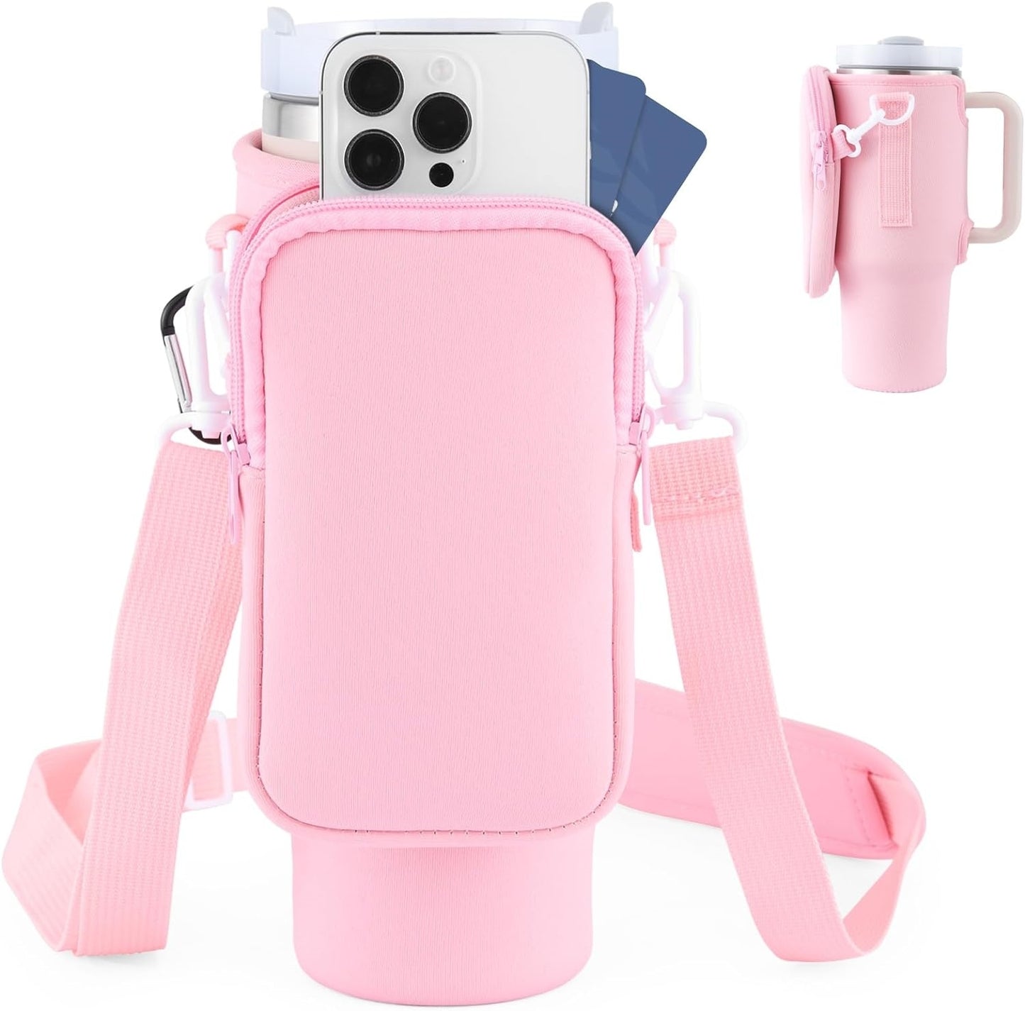 Neoprene Water Bottle Carrier with Adjustable Strap