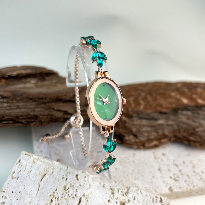 New Oval Bracelet Watch Mild Luxury Retro Exquisite Niche Women's Watch High-grade Quartz Watch