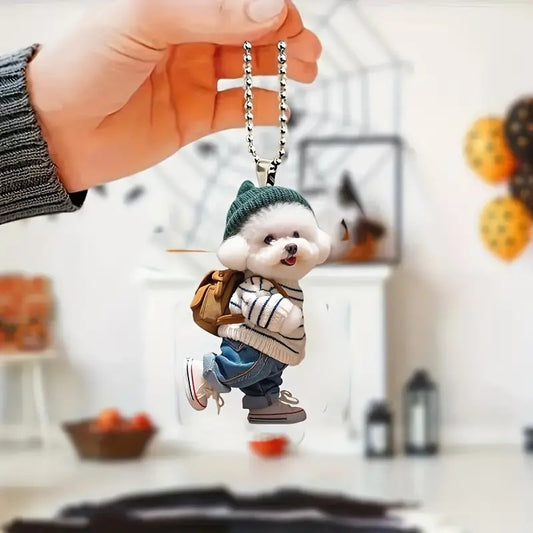 Creative Puppy Backpack Pendant Acrylic Automobile Hanging Ornament