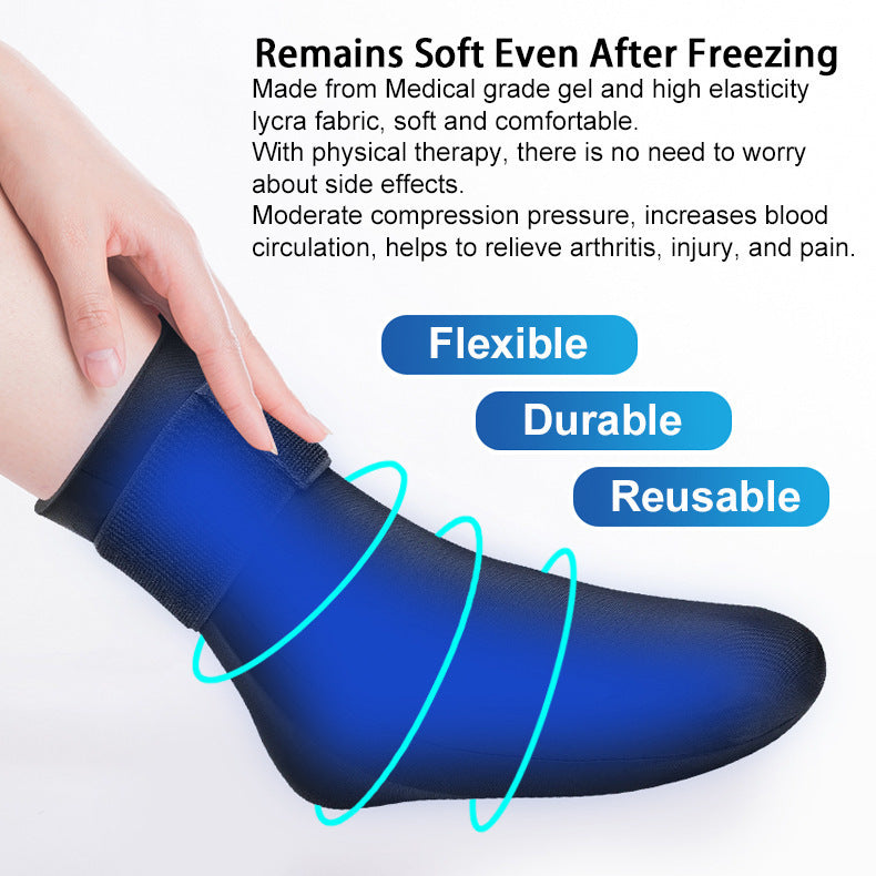 Cold And Hot Compress Protective Gear Solid Gel Cooling Socks Ice Pack Socks Feet Foot Sock