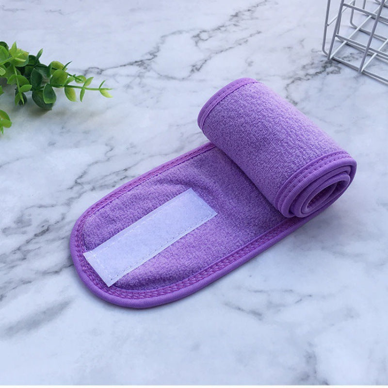 Hook & Loop Band Face Washing Female Yoga Headband Internet Celebrity Makeup Mask Headband Beauty Salon Hair Towel