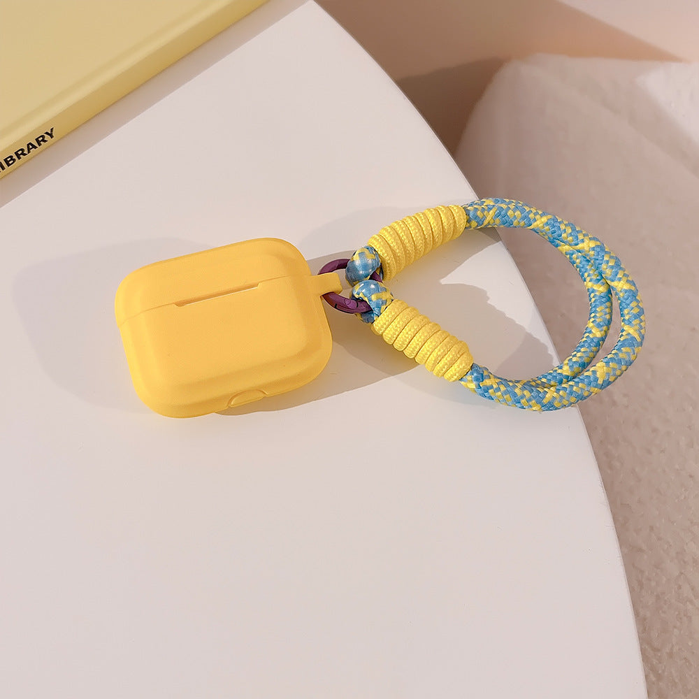 Contrast Color Lanyard Airpods Protection Silicone Earphone Case