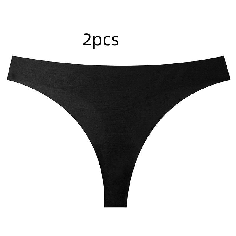 Women's Sports Seamless Thin Belt Ice Silk Low Waist Plus Size One-piece Briefs