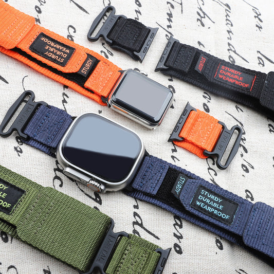 Mountaineering Nylon Canvas Sports Velcro Strap for Apple Watch