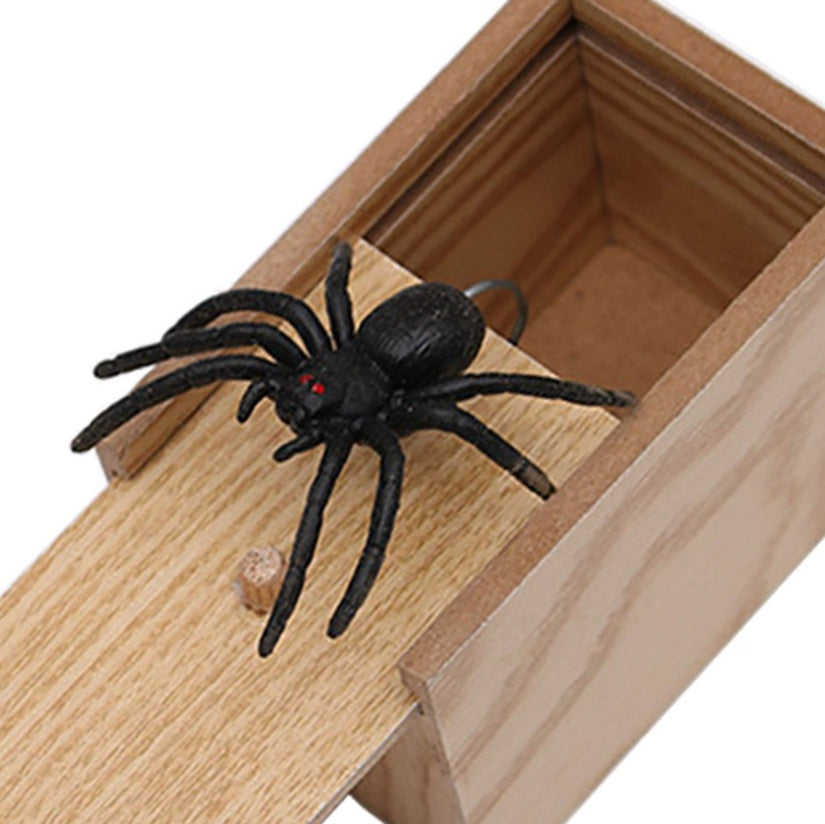 Prank Spider Wooden Scare Box Trick Play Joke Lifelike Surprise April Fools' Day Funny Novelty Toys Gags Practical Gifts