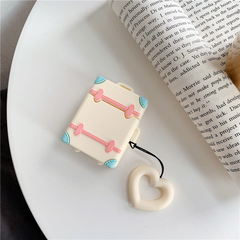 Liquid Silicone Airpods Protective Case Suitcase Cute