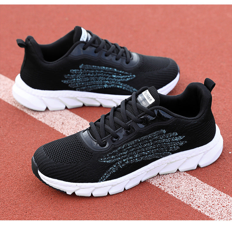 Men's And Women's Flying Woven Breathable Running Shoes